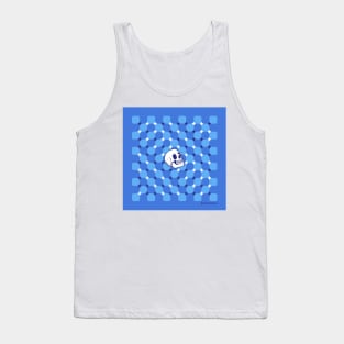 Blue Skull Optical Illusion Tank Top